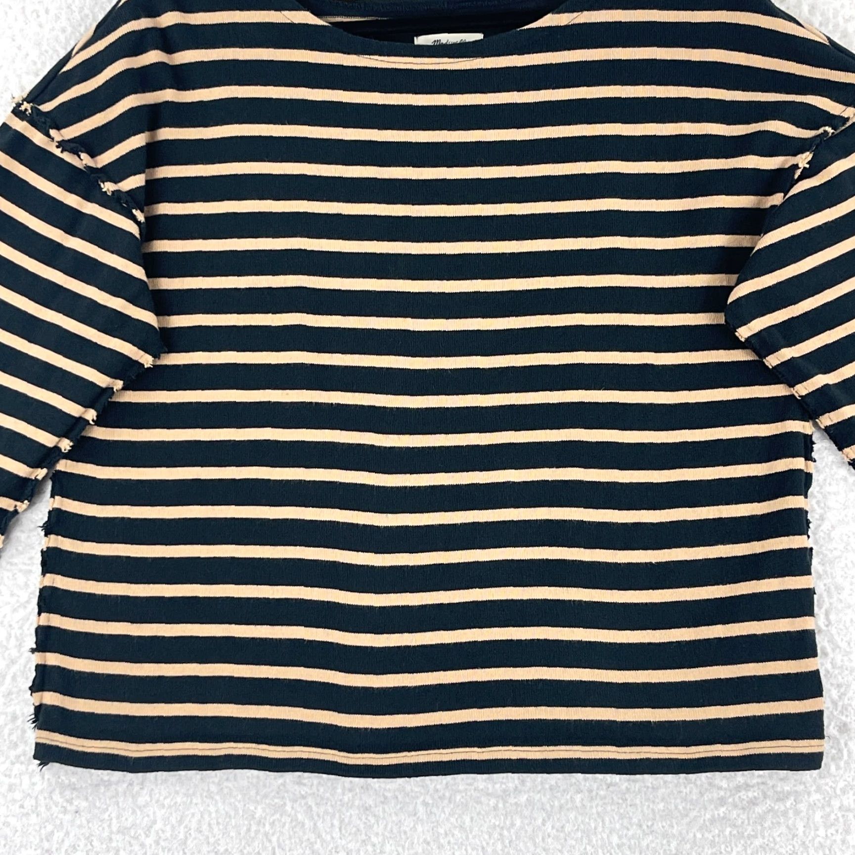 Madewell Madewell Shirt Womens Large Black Luxe Long Sleeve Pullover Casual Cropped Size L / US 10 / IT 46 - 5 Thumbnail