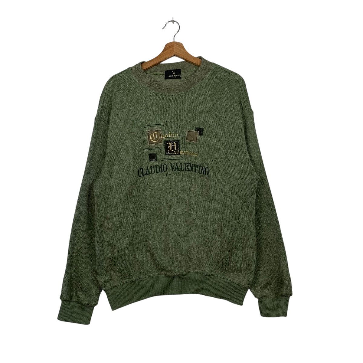Japanese Brand Claudio Valentino Big Logo Sweatshirt Size US M / EU 48-50 / 2 - 1 Thumbnail