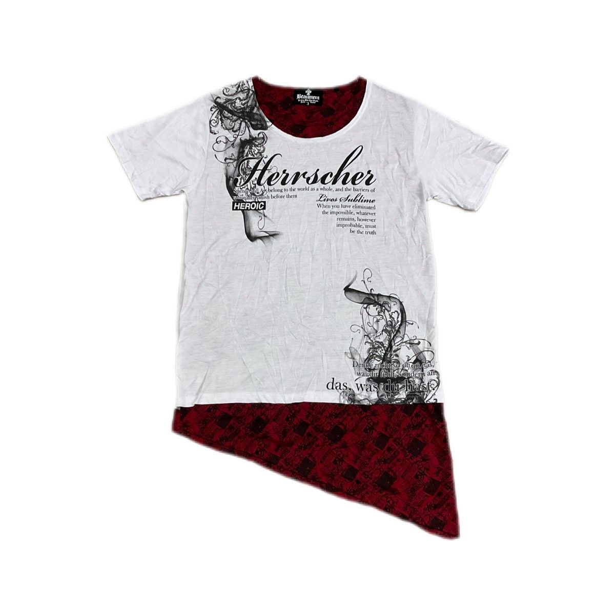 If Six Was Nine × Japanese Brand × Seditionaries 🔥Sick Y2K Beaumere Double Layer Asymmetrical Poem Shirt Size US L / EU 52-54 / 3 - 1 Thumbnail