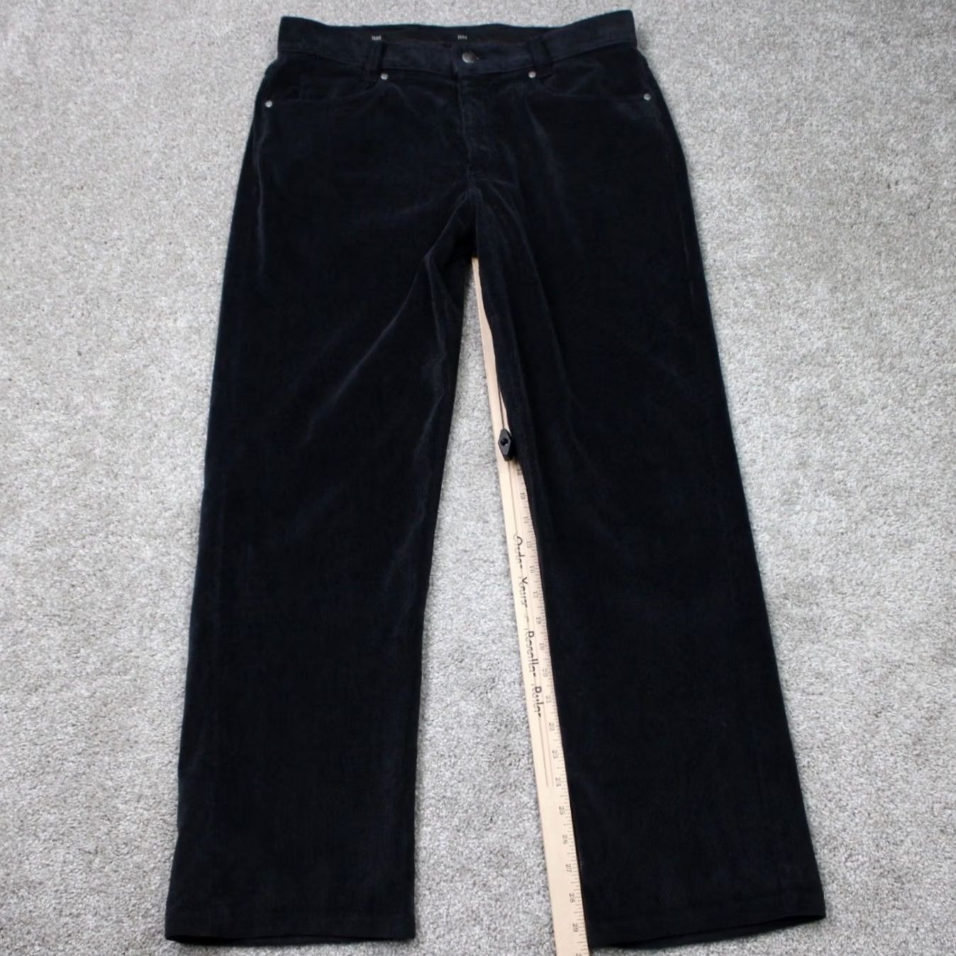 Vintage Hiltl Pants Mens 34x30 Black Corduroy Flat Front Trousers Straight Leg Dress Pants 90s Preppy academia Classic Mens Size US 34 / EU 50 - 3 Thumbnail