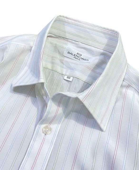 Balenciaga × Designer Vintage Balenciaga Striped Long Sleeve Shirt Size US L / EU 52-54 / 3 - 2 Thumbnail