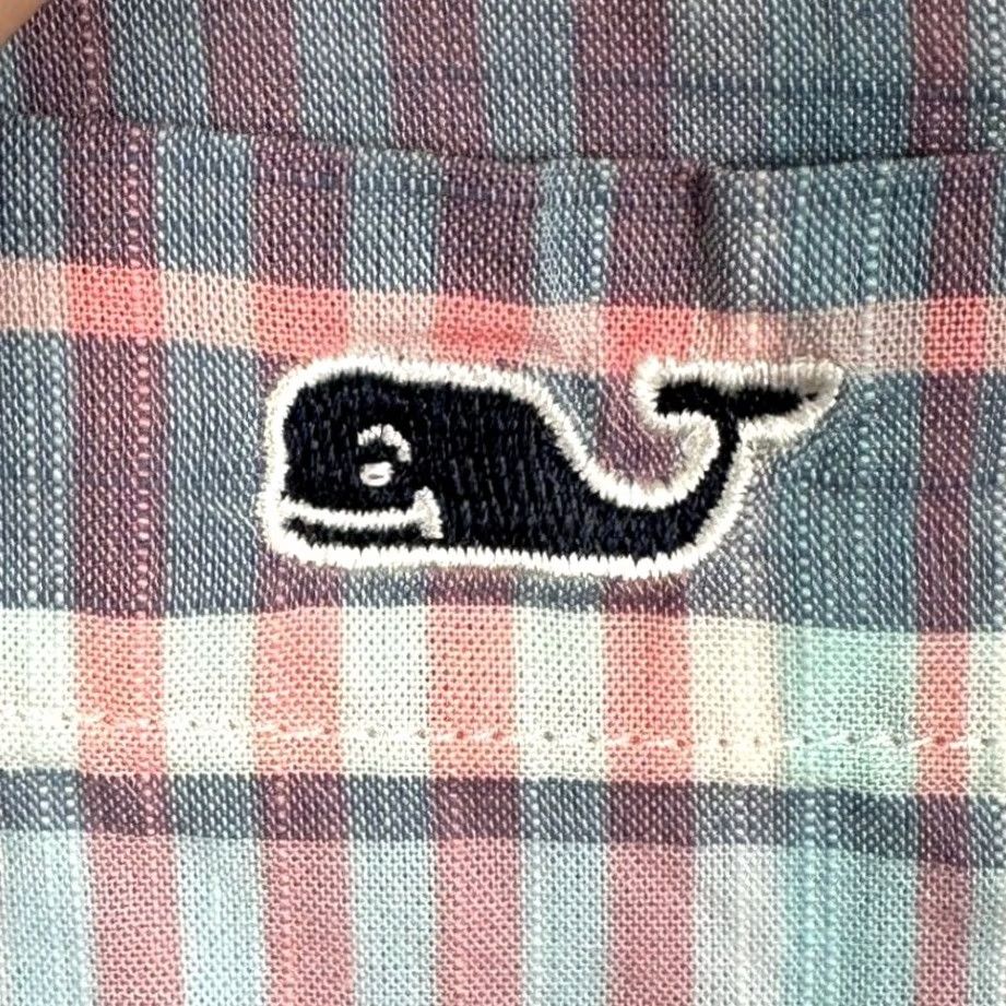 Vineyard Vines Vineyard Vines Shirt Mens M Blue Pink Plaid Classic Fit Tucker Button-Down Chest Pocket Long Sleeve Size US M / EU 48-50 / 2 - 5 Thumbnail