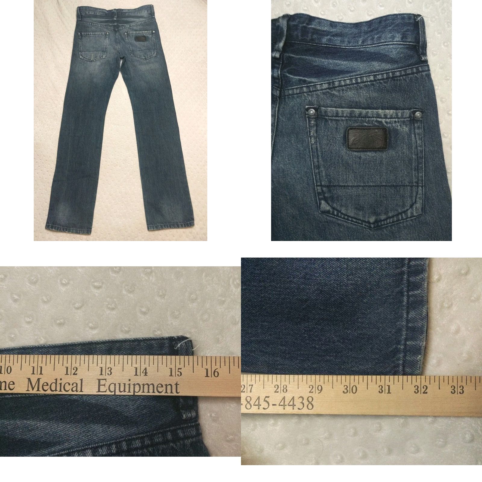 Obey OBEY Propaganda Jeans 28 30x32 Tight Straight Leg Distressed Denim Blue Women 90s Rise Mid 5-Pocket Jeans Size 28" / US 6 / IT 42 - 8 Thumbnail
