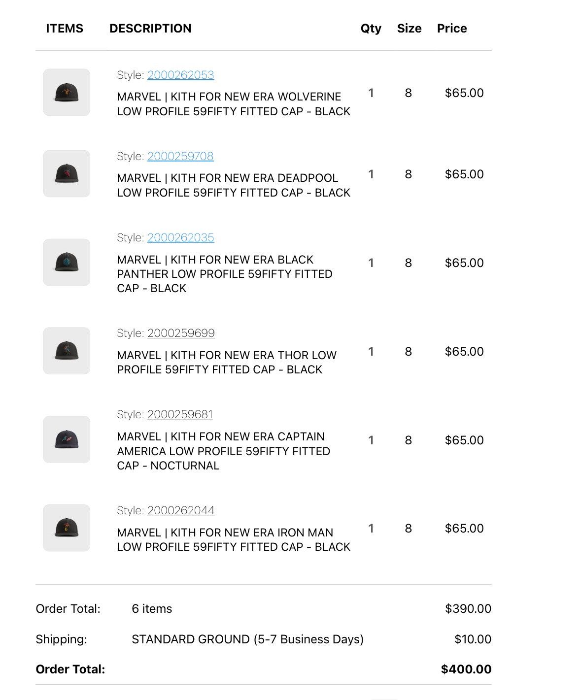 [Size 8] Marvel Kith New Era Iron Man Fitted Hit