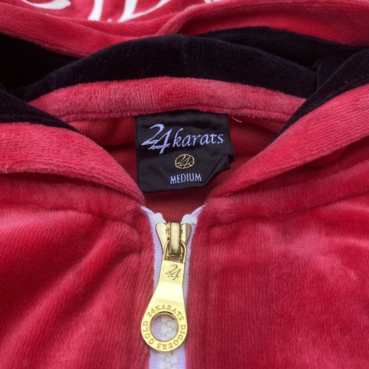 Japanese Brand 24 KARATS X EXILE PRIDE Blood Red Velvet Hoodie Size US M / EU 48-50 / 2 - 9 Thumbnail
