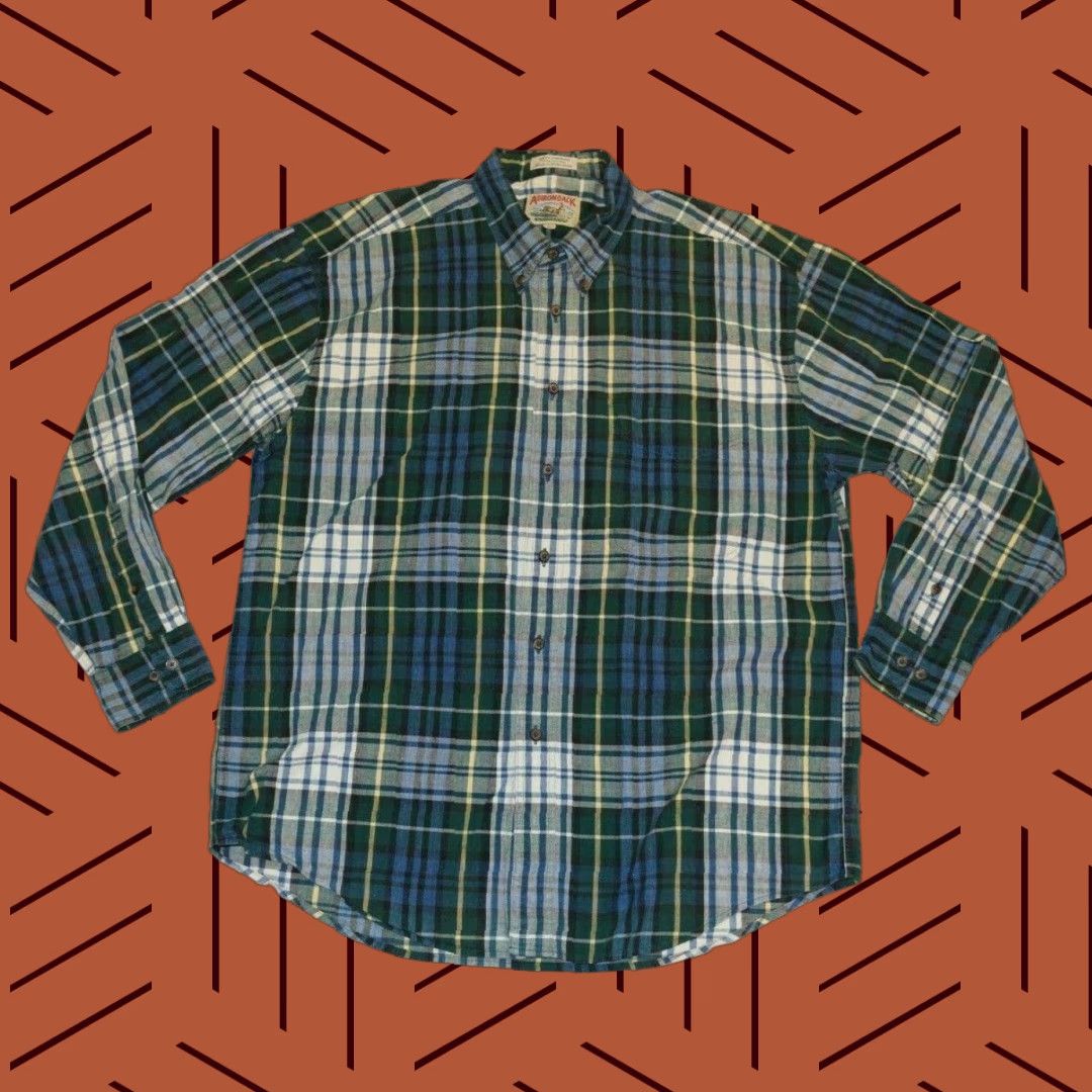 Vintage VINTAGE Adirondack Savile Row Cotton Mountain Chambray Shirt Large Mens Shirt Adult Large Green Indigo Chambray 1990s Mens Size US L / EU 52-54 / 3 - 1 Thumbnail