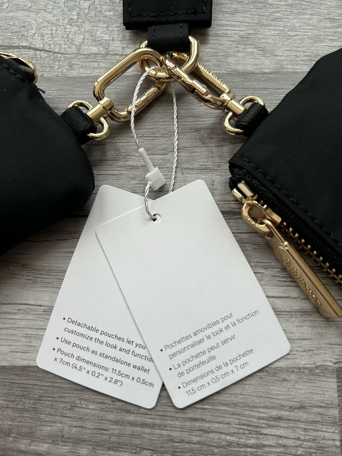 Lululemon Lululemon Dual Pouch Wristlet Wallet Black and Gold Wordmark Size ONE SIZE - 6 Thumbnail