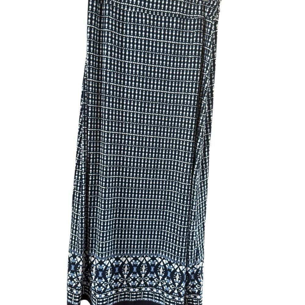 Other Liz Claiborne White and Blue Maxi Pencil Skirt Size 28" / US 6 / IT 42 - 2 Thumbnail