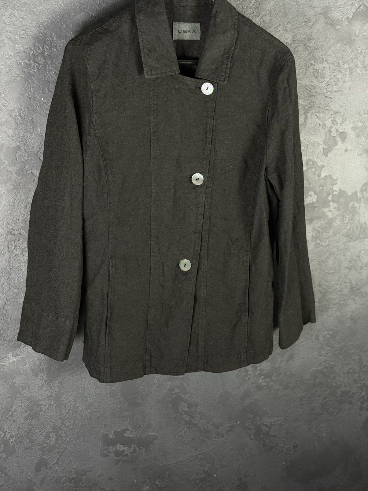 OSKA OSKA Black Light Linen Twill Button Front Jacket Sz1 Regular Size S / US 4 / IT 40 - 5 Thumbnail