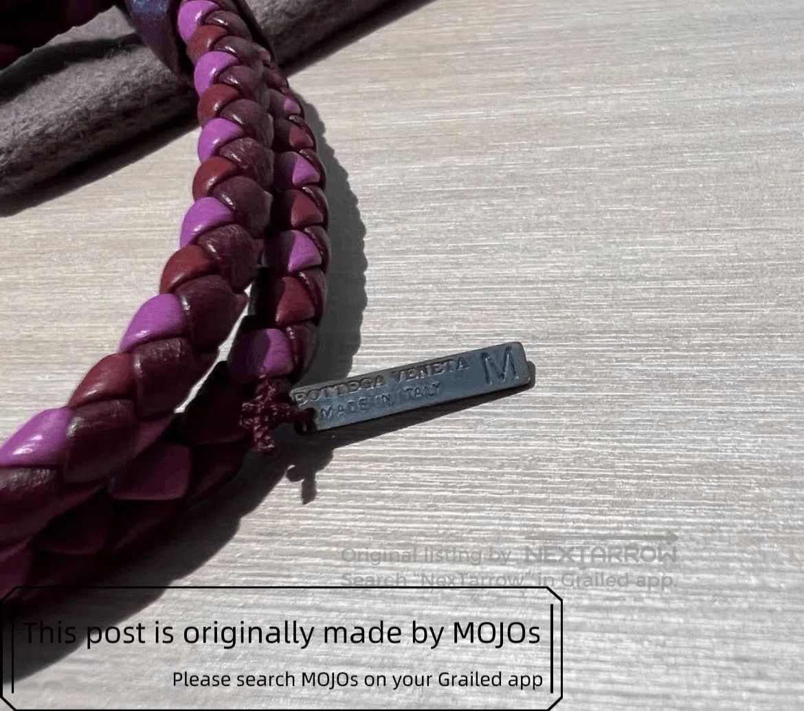 Bottega Veneta Sz M Bottega Veneta Purple Leather Woven Bracelet. Size ONE SIZE - 4 Thumbnail