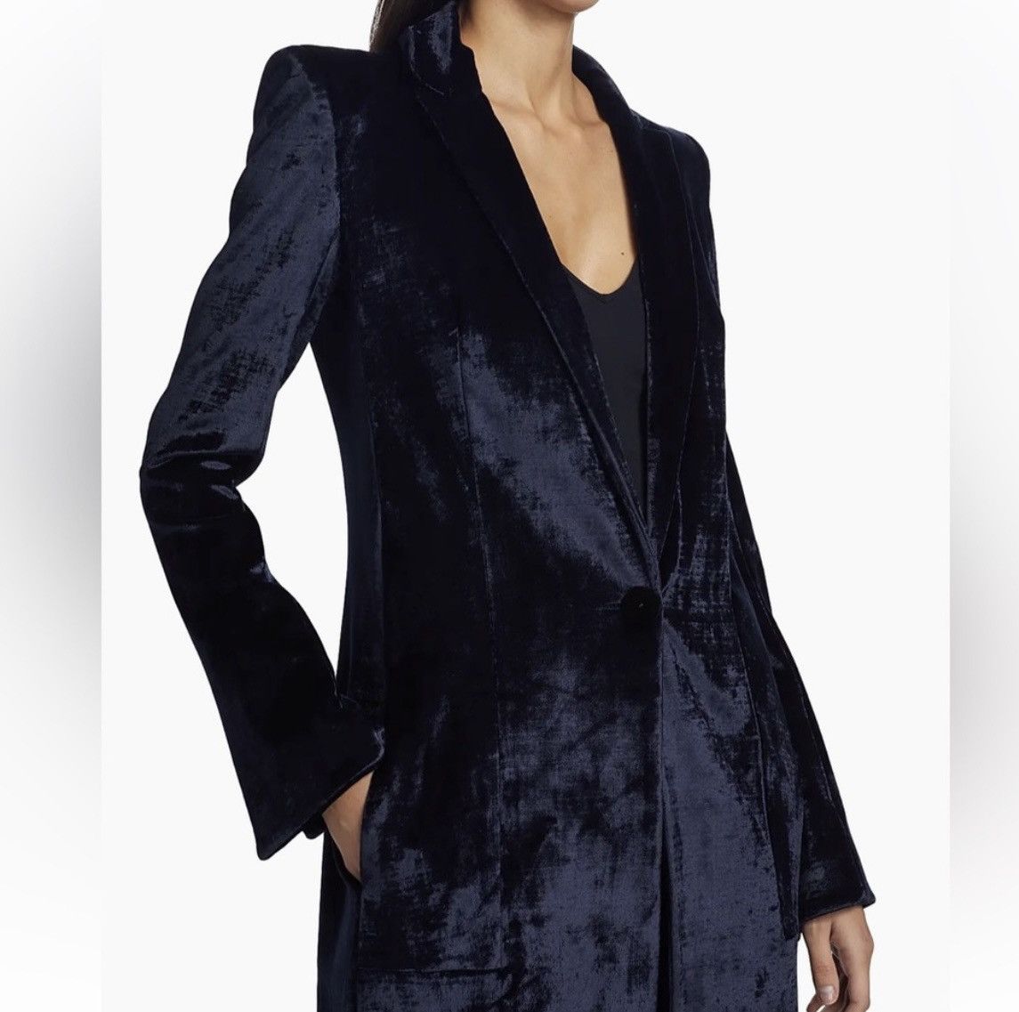 Galvan Galvan London Crushed Velvet Floor-Length Coat Size S / US 4 / IT 40 - 3 Thumbnail