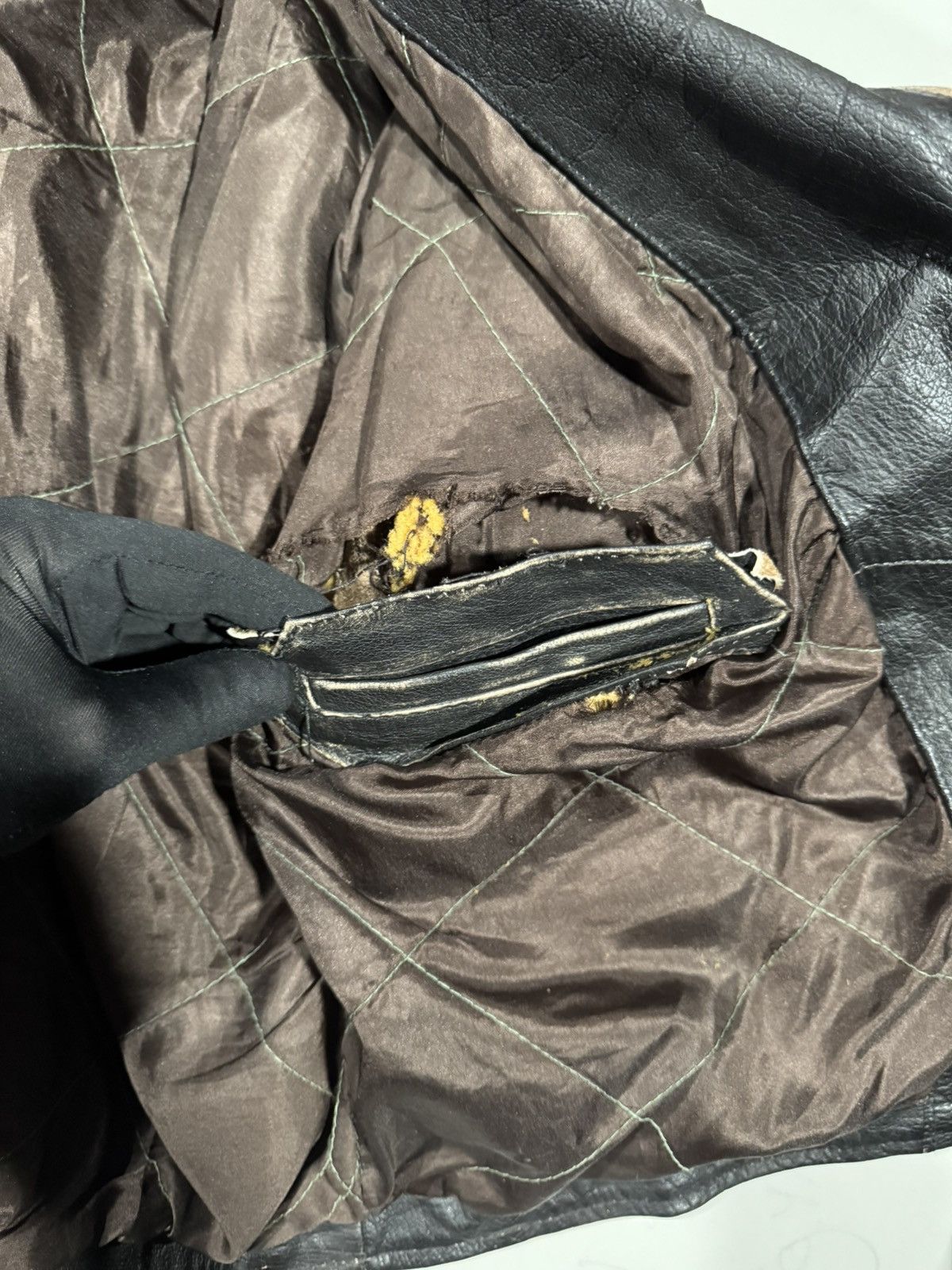 Vintage 1990s Vintage UNIK Distressed Leather Motorcycle Jacket 42 Size US XS / EU 42 / 0 - 9 Thumbnail