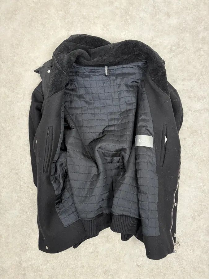 Dior 2010s Dior Black Wool & Leather Hooded Cozy Jacket by Kris Van Assche Size US M / EU 48-50 / 2 - 9 Thumbnail