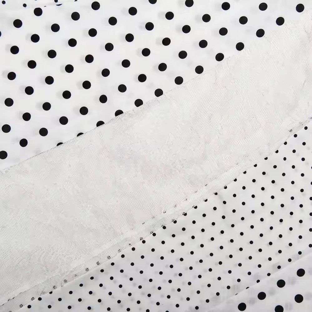 Other Vintage Patchwork Style Polka Dot Lace Skirt Size 28" / US 6 / IT 42 - 8 Thumbnail