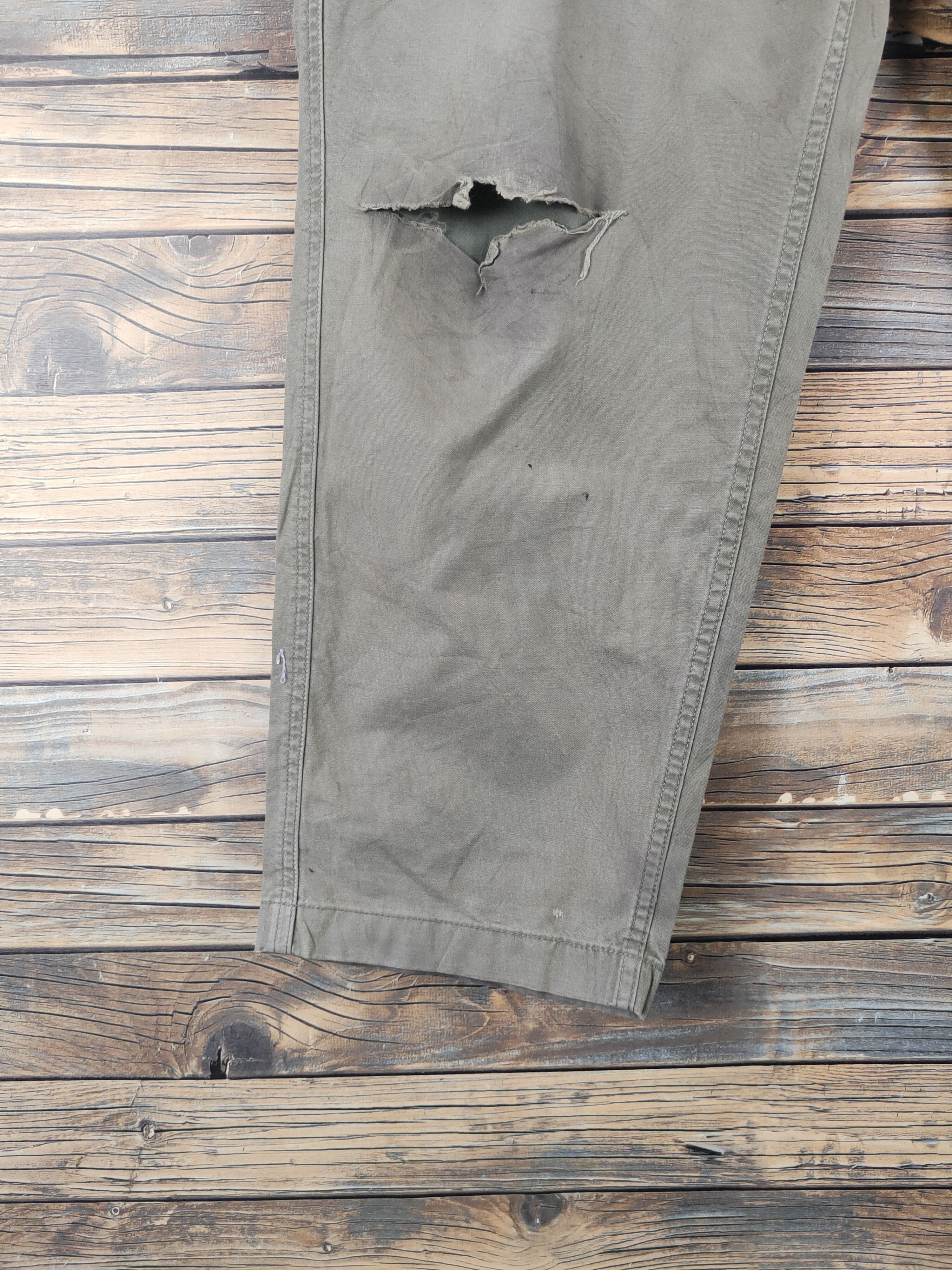 Japanese Brand DL Uniqlo Army Green Faded Multipocket Cargo Pants #46-280T Size US 36 / EU 52 - 4 Thumbnail