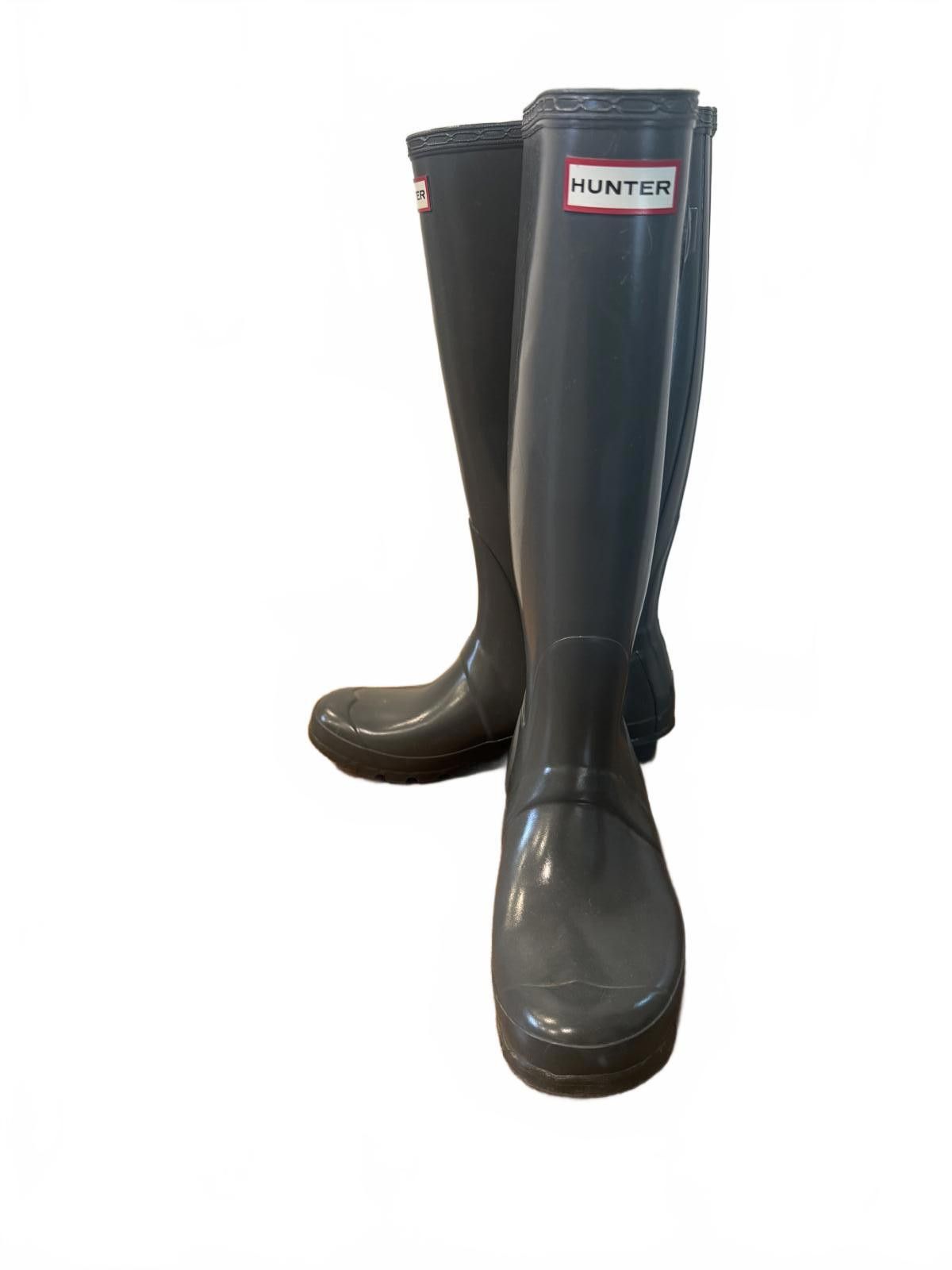 Hunter Hunter Original Gloss Tall Rain Boots - Gray, Size US 6M/7F Size US 7 / IT 37 - 1 Thumbnail