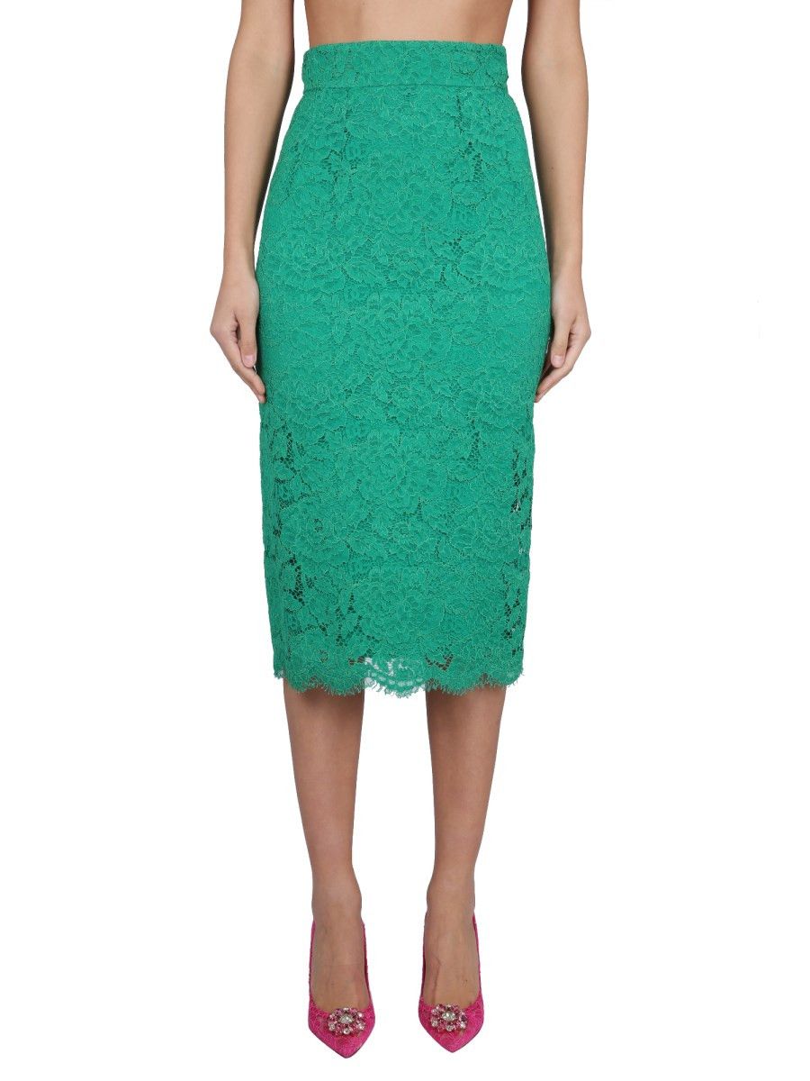 Dolce & Gabbana o1y0925 Midi Skirt in Emerald Green Size 30" / US 8 / IT 44 - 1 Thumbnail