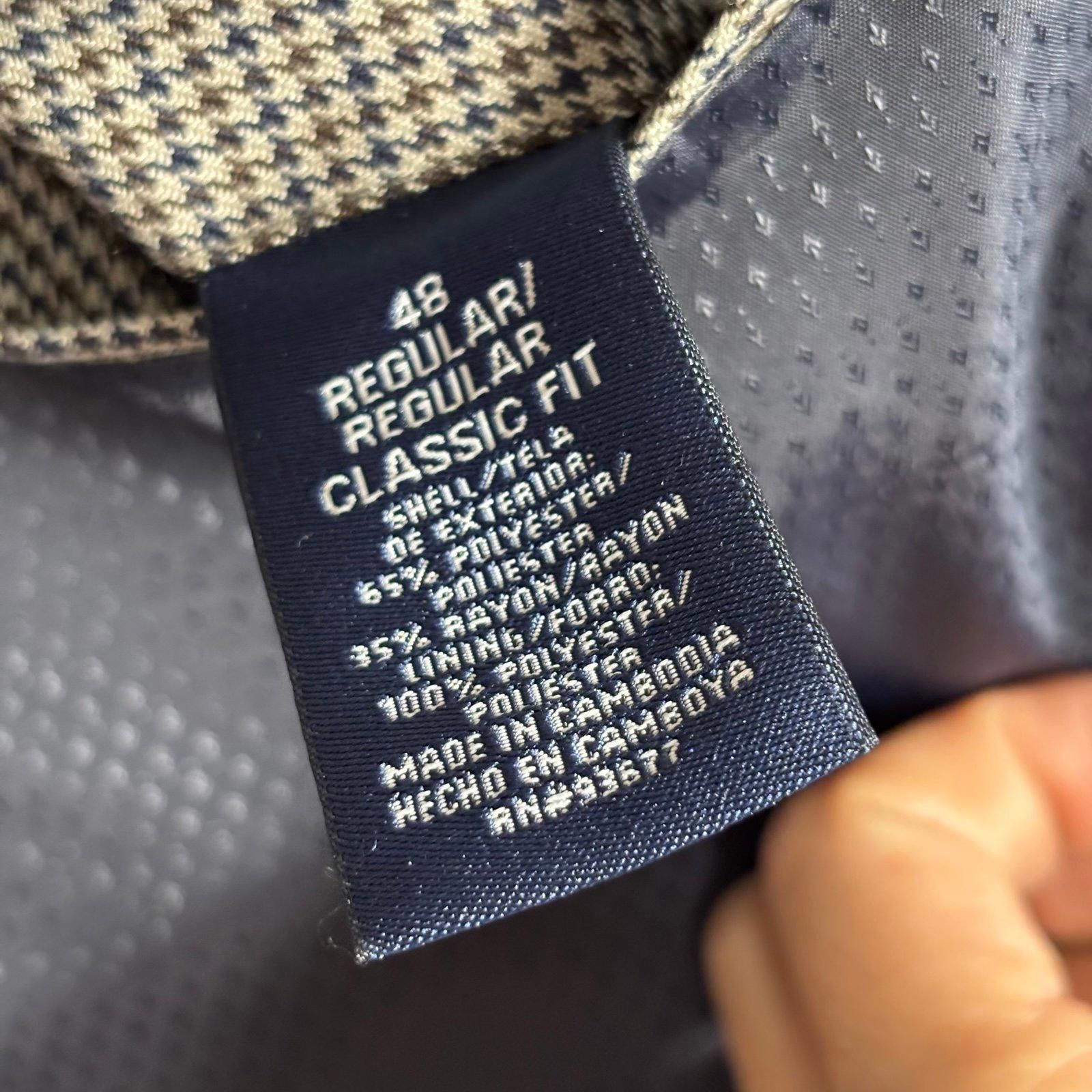 Stafford Stafford Essentials Men's Houndstooth Blazer 48 Regular Size 48R - 8 Thumbnail