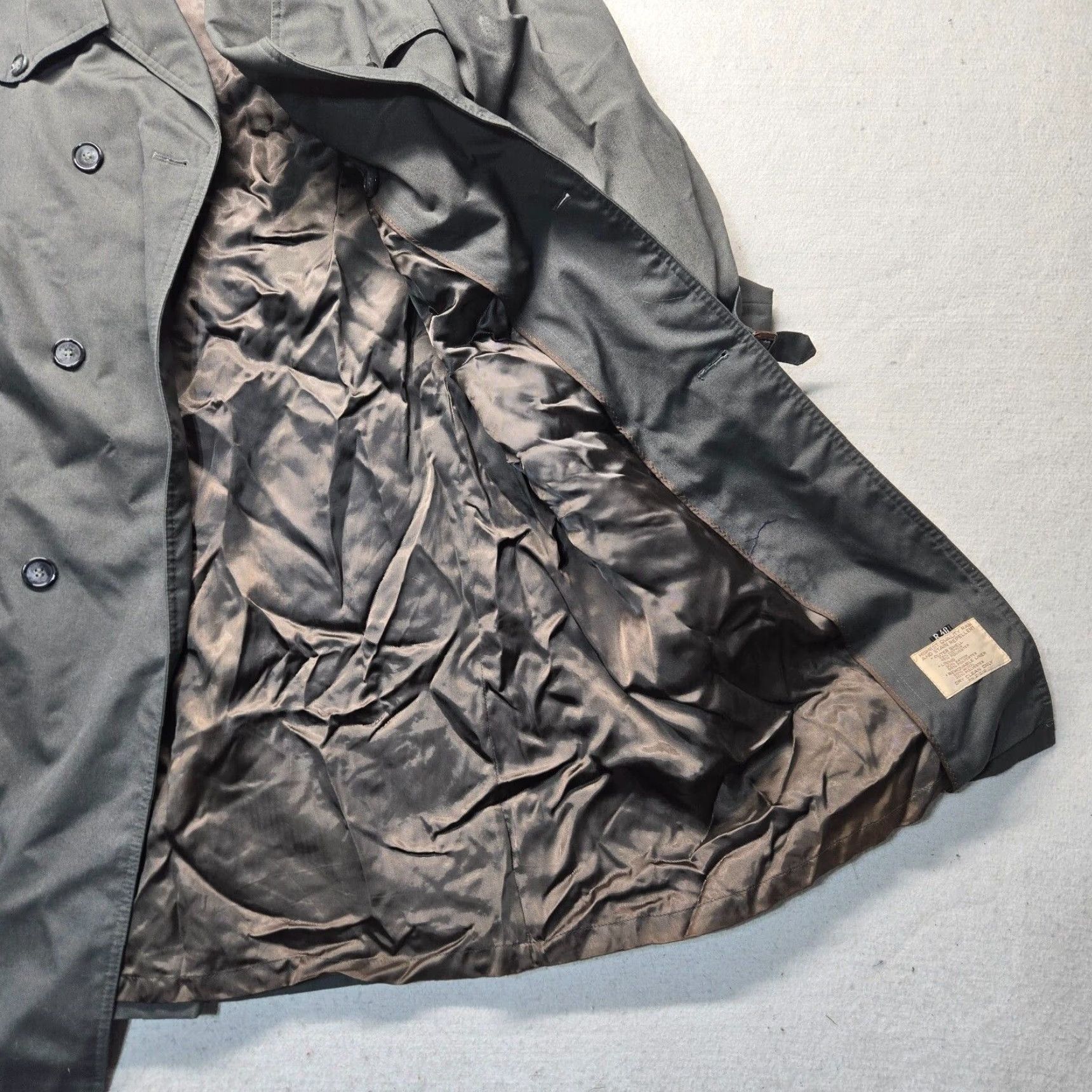 Doublet Vintage Men's Gray Double Breasted Trench Coat Rain Jacket 40R Cotton Blend Classic Style Size US XXS / EU 40 - 2 Thumbnail