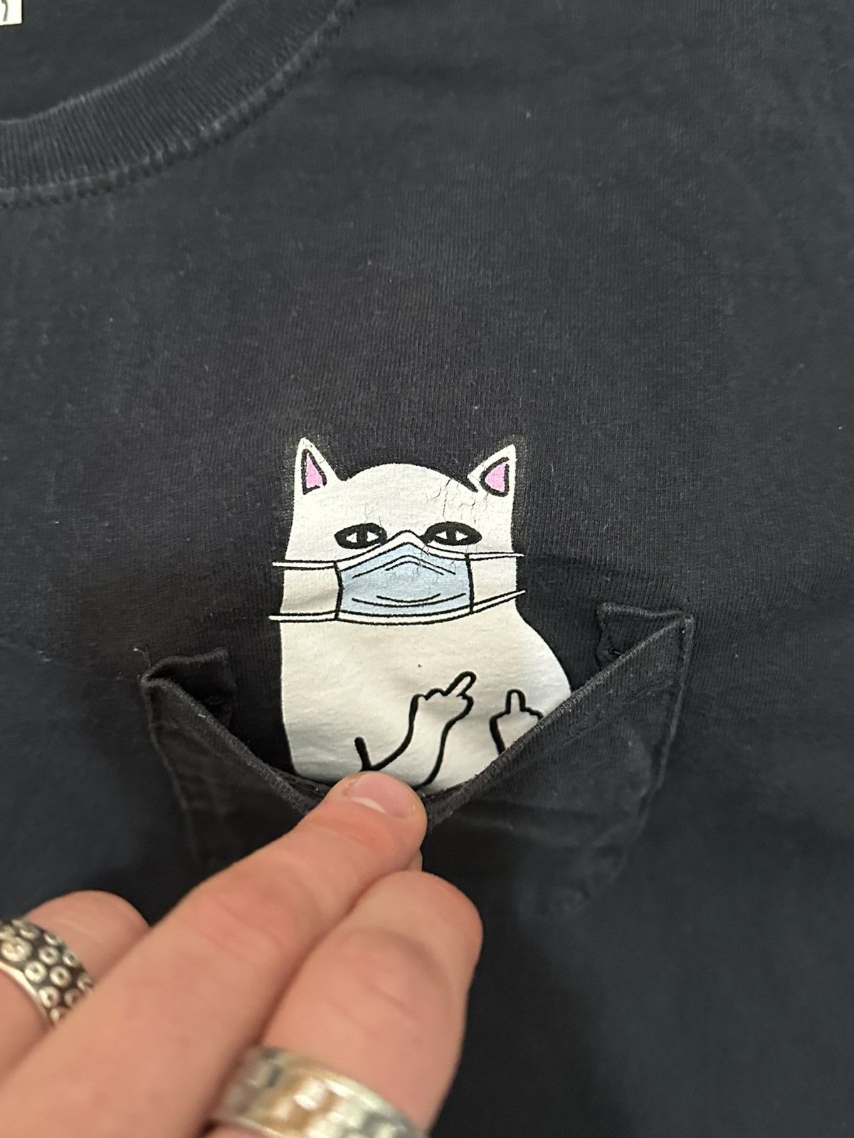 RIPNDIP Vintage Rip N Dip Black Cat T-shirt Size US XL / EU 56 / 4 - 3 Thumbnail