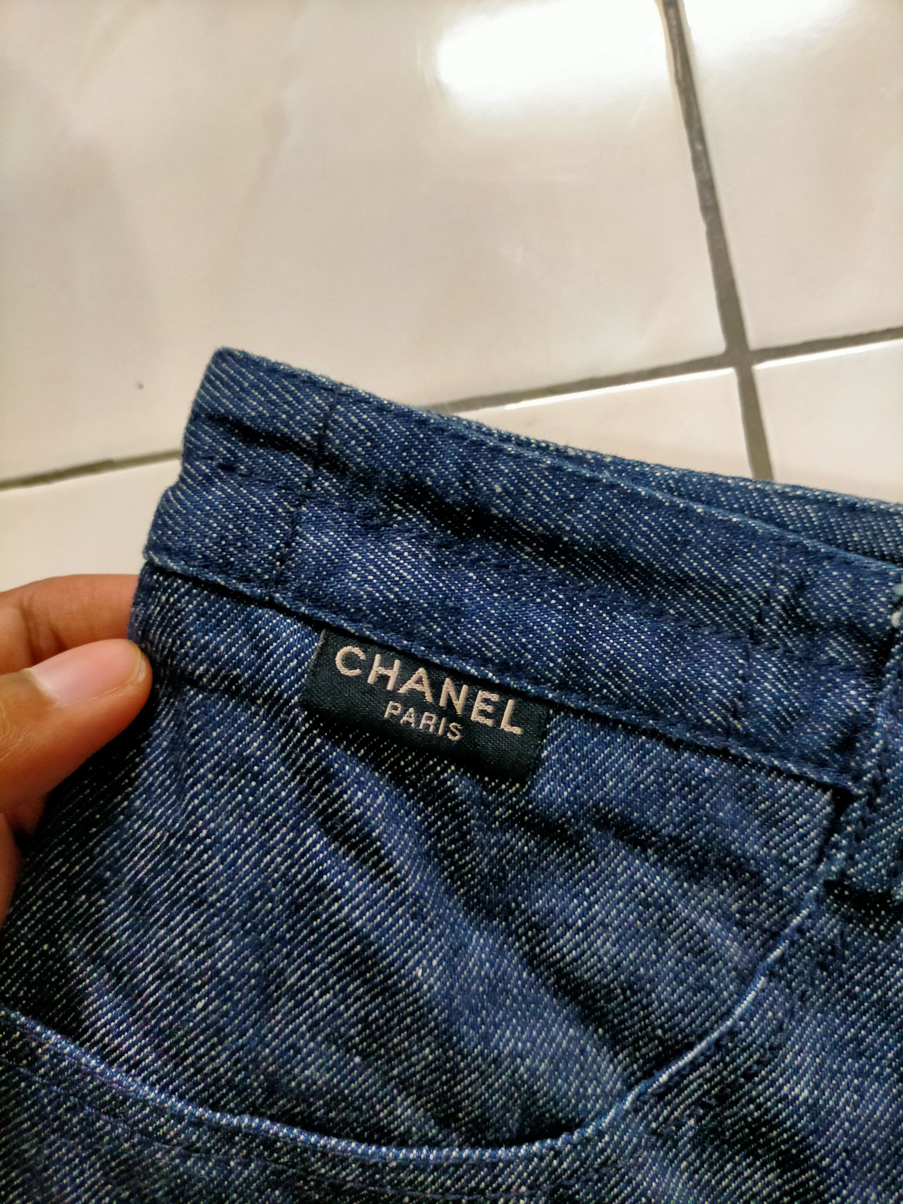 Chanel × Vintage Vintage Chanel 99P 1999 Spring Denim Blue Jeans Trousers Size 31" - 4 Thumbnail