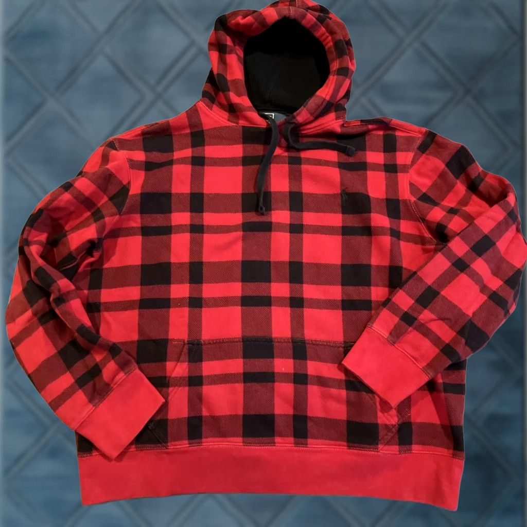 Polo Ralph Lauren VINTAGE? No mention. Final: Polo Ralph Lauren Hoodie Red Plaid Men's XL Pullover Hooded Long Sleeve Regular Size XL Size US XL / EU 56 / 4 - 1 Thumbnail