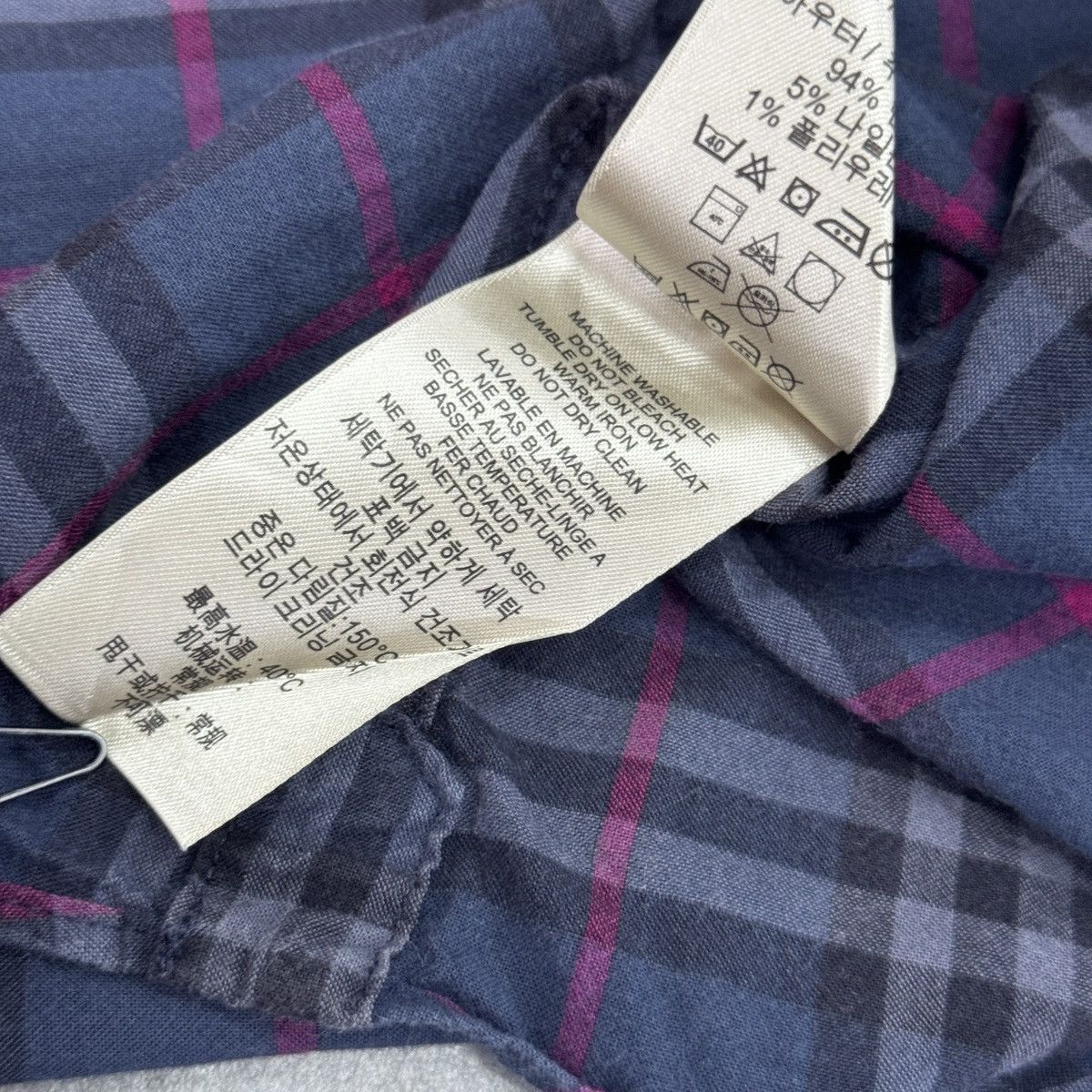 Burberry Burberry Brit Nova Check Blue Button Shirt Long Sleeve Size US XL / EU 56 / 4 - 15 Thumbnail