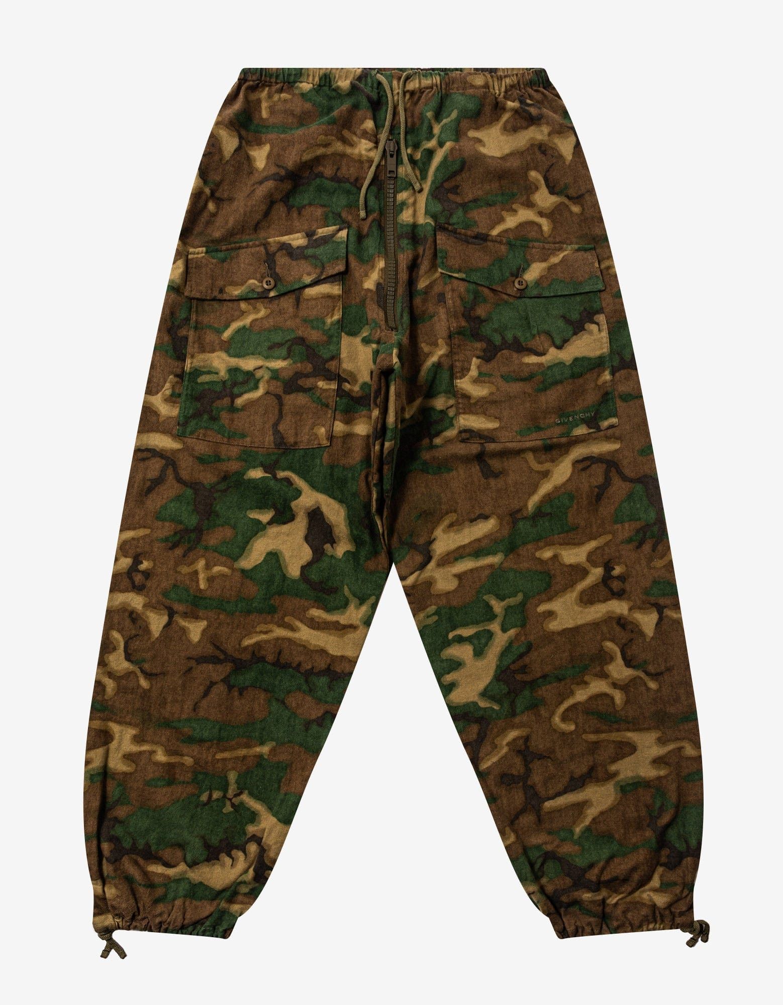 image of Givenchy Camouflage Cargo Trousers in Green, Men's (Size 34)