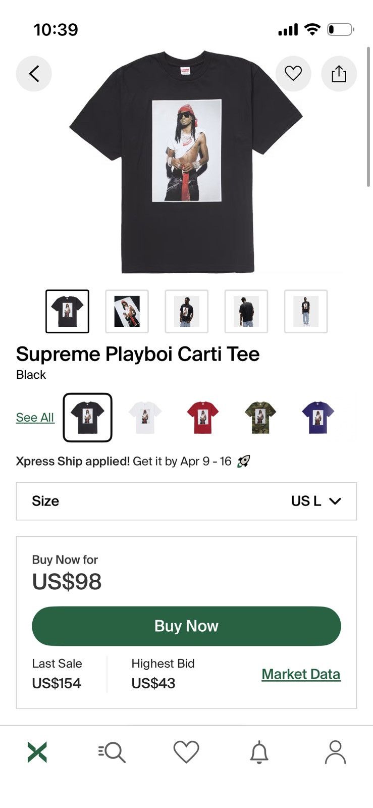 Supreme Playboi Carti photo tee Size US L / EU 52-54 / 3 - 2 Thumbnail