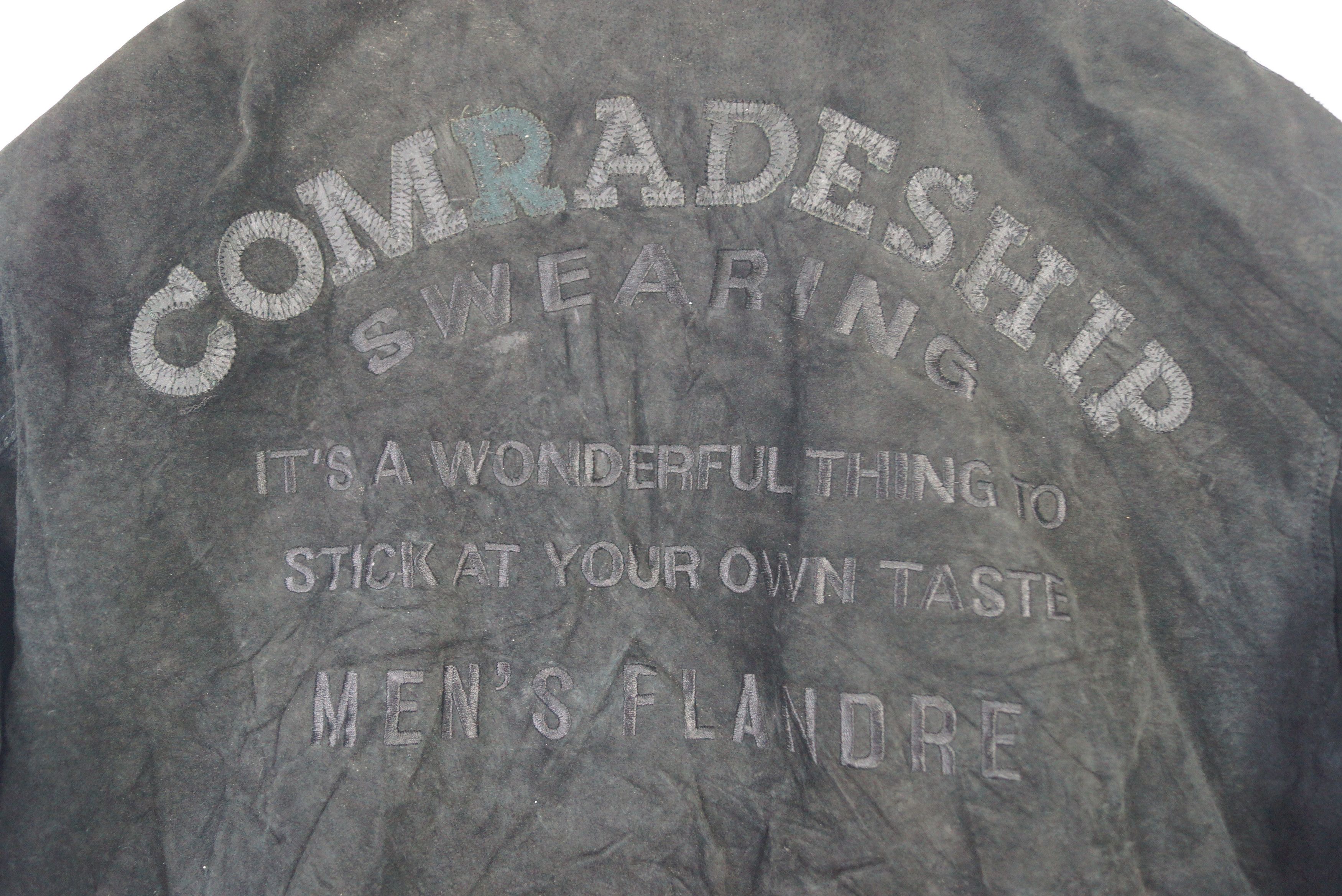 Vintage Ment Flandre Bomber Leather Jacket Black Nice Design Size US M / EU 48-50 / 2 - 8 Thumbnail