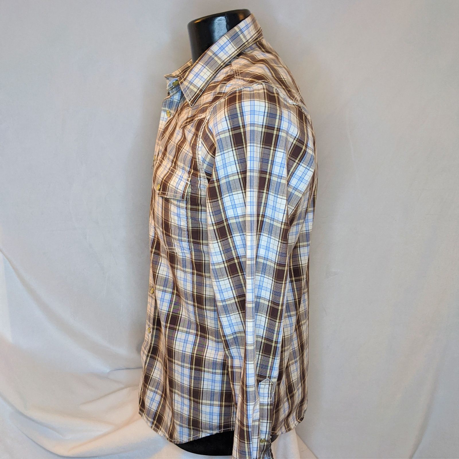 Club Room Club Room Men's Long Sleeve Button Shirt Brown Plaid Medium Size US M / EU 48-50 / 2 - 2 Thumbnail