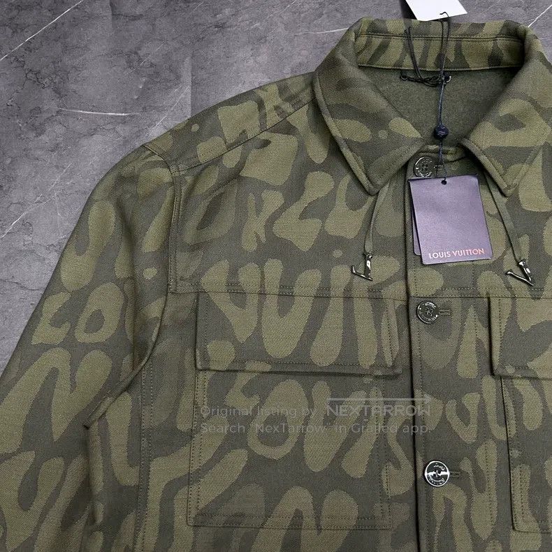Louis Vuitton Louis Vuitton Army green jacket with monogrammed logo jack Size US L / EU 52-54 / 3 - 2 Thumbnail
