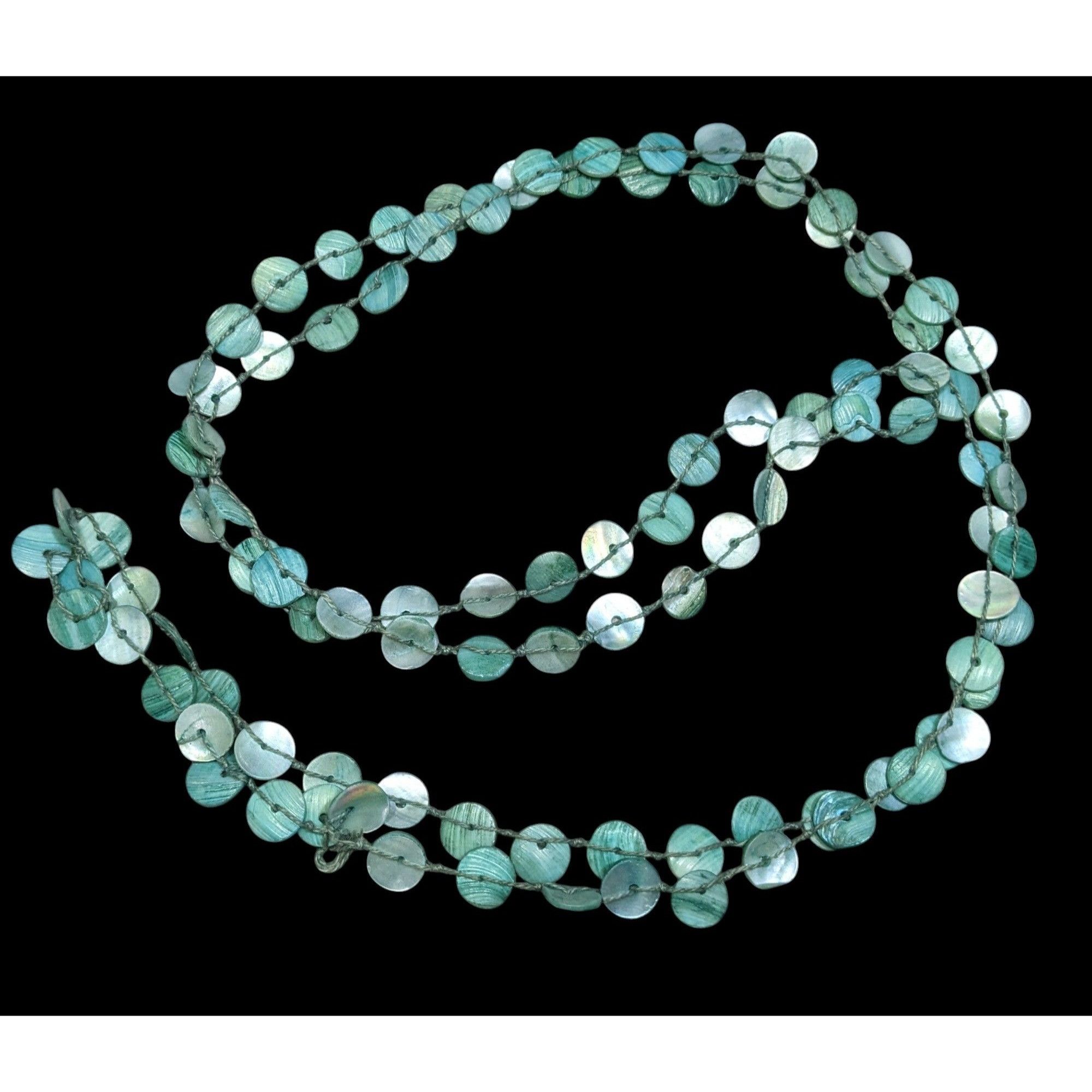 Other Beachy Mermaidcore Blue Shell Disc Beaded Necklace Size ONE SIZE - 1 Thumbnail