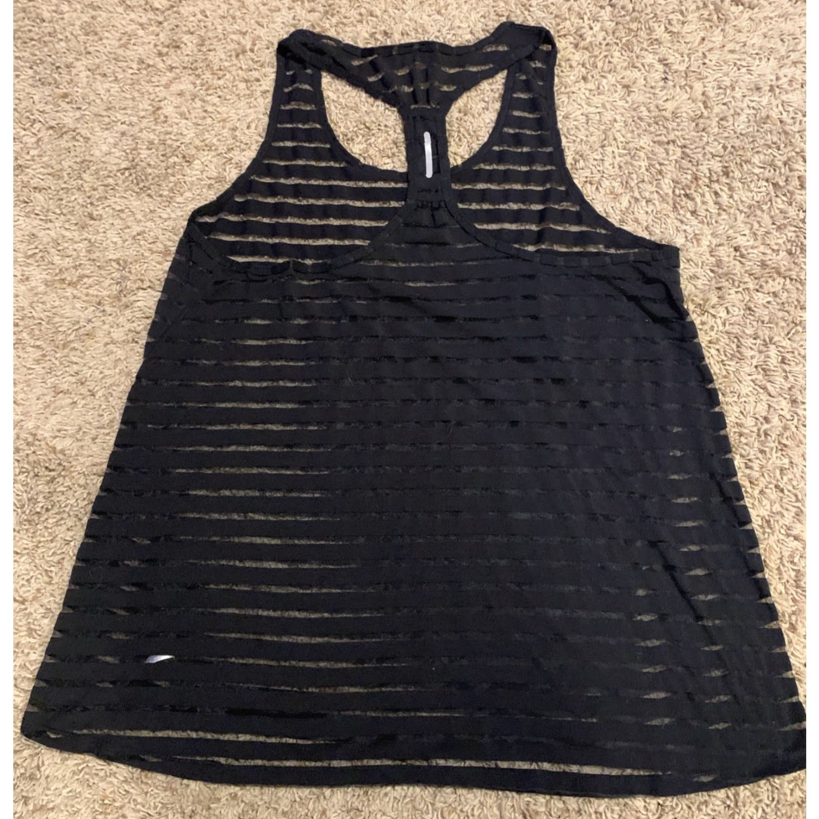 Calvin Klein Calvin Klein Tank Top 1X Performance Quick Dry Striped Black Sleeveless Racerback Round Neck Pullover Activewear Women Size 1X Black Size XL / US 12-14 / IT 48-50 - 7 Thumbnail