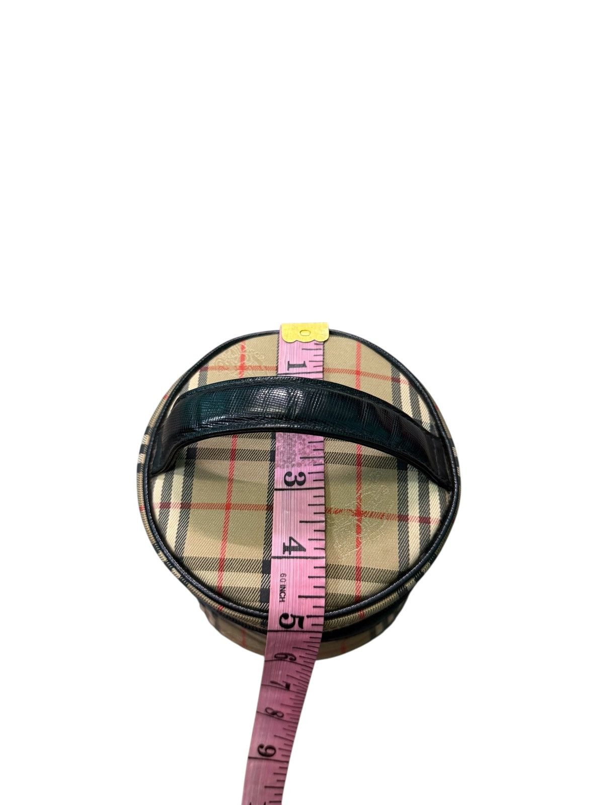 Burberry Prorsum VINTAGE BURBERRYS HAYMARKET CANVAS ROUND MINI VANITY BAG Size ONE SIZE - 17 Thumbnail