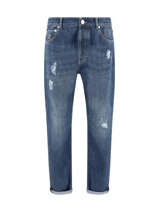 Brunello Cucinelli BRUNELLO CUCINELLI Men Straight Pants M0Z37X2340 C1468 BLUE Size US 44 / EU 60 - 1 Thumbnail
