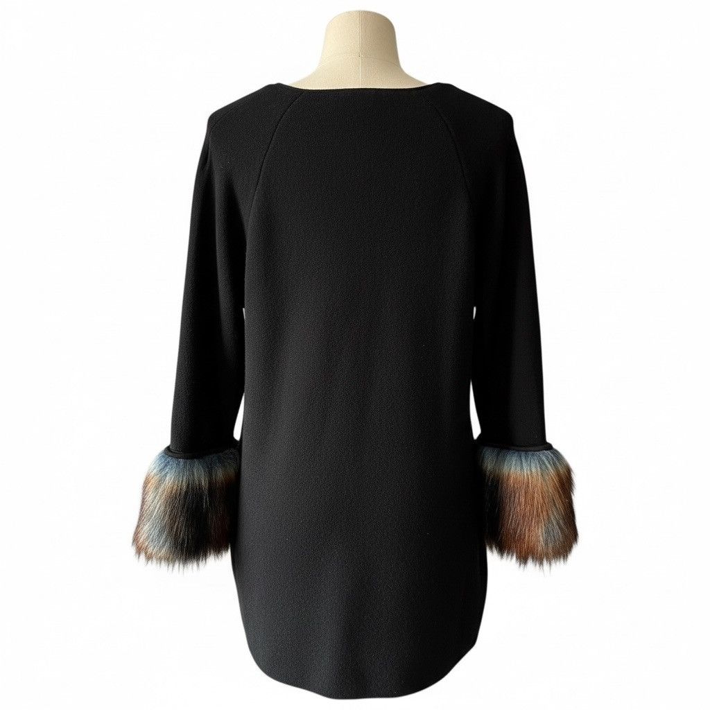J.McLaughlin J. McLaughlin Cashmere Wool Fur Trim Sleeve Elevated Cardi Size XS / US 0-2 / IT 36-38 - 3 Thumbnail