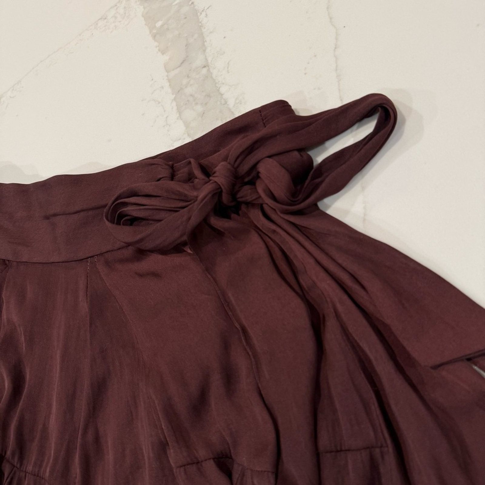 Free People Free People Sateen Mini Wrap Skirt Women’s Small Chocolate Size 27" / US 4 / IT 40 - 3 Thumbnail