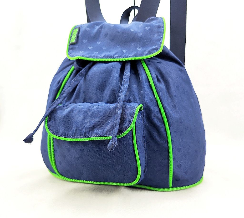 Moschino MOSCHINO love blue mini backpack with green piping Size ONE SIZE - 13 Thumbnail