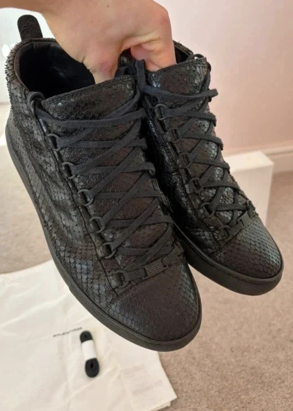 Balenciaga Balenciaga archive arena Black snakeskin 2017 Size US 9 / EU 42 - 1 Thumbnail