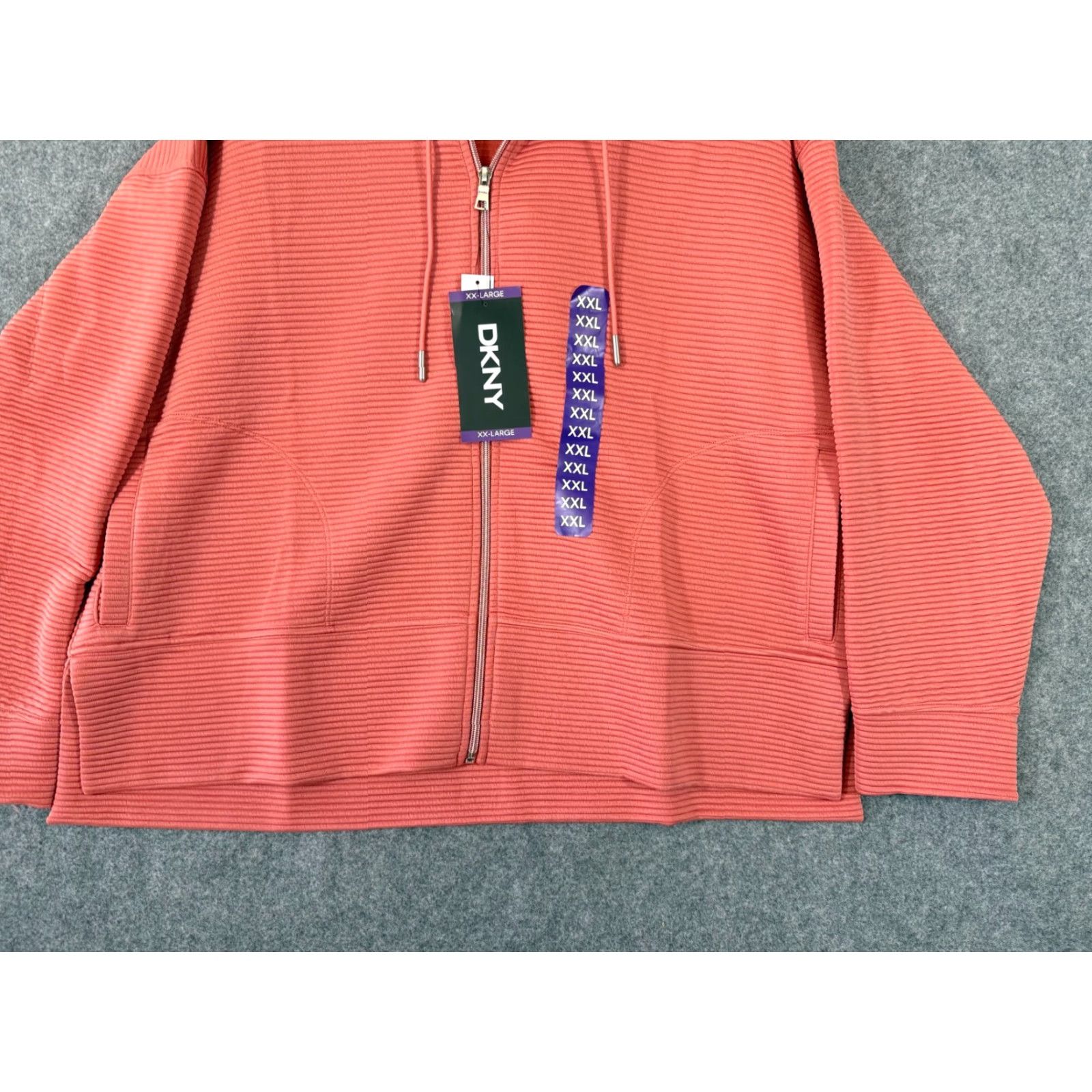 DKNY DKNY Hoodie Full Zip Womens 2XL Faded Rose Outdoor Ribbed Drawstring NWT Size XXL / US 16-18 / IT 52-54 - 3 Thumbnail