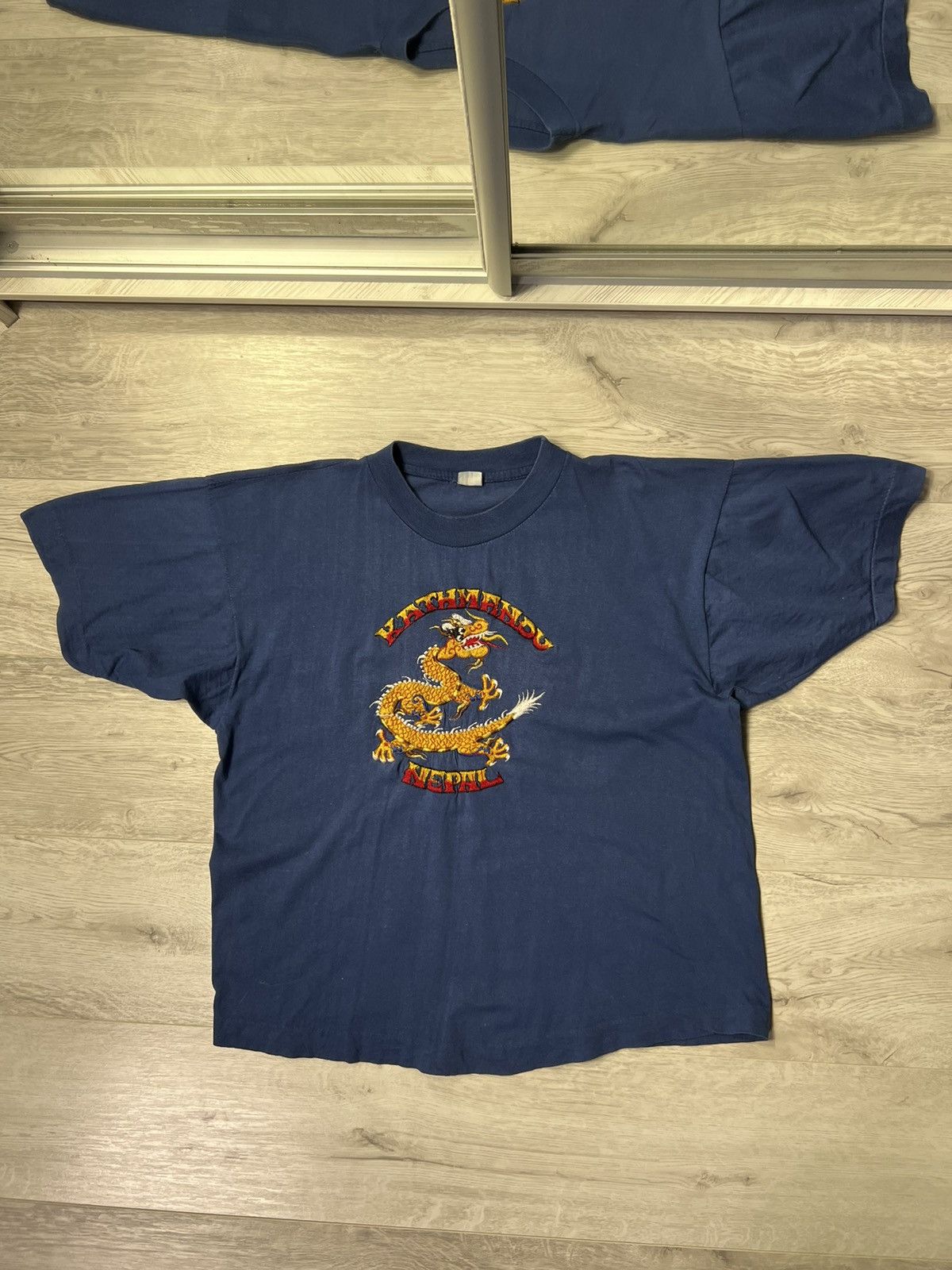 Japanese Brand × Vintage Vintage 80s Kathmandu Nepal Embroidered Dragon Big Logo Tee Size US M / EU 48-50 / 2 - 3 Thumbnail