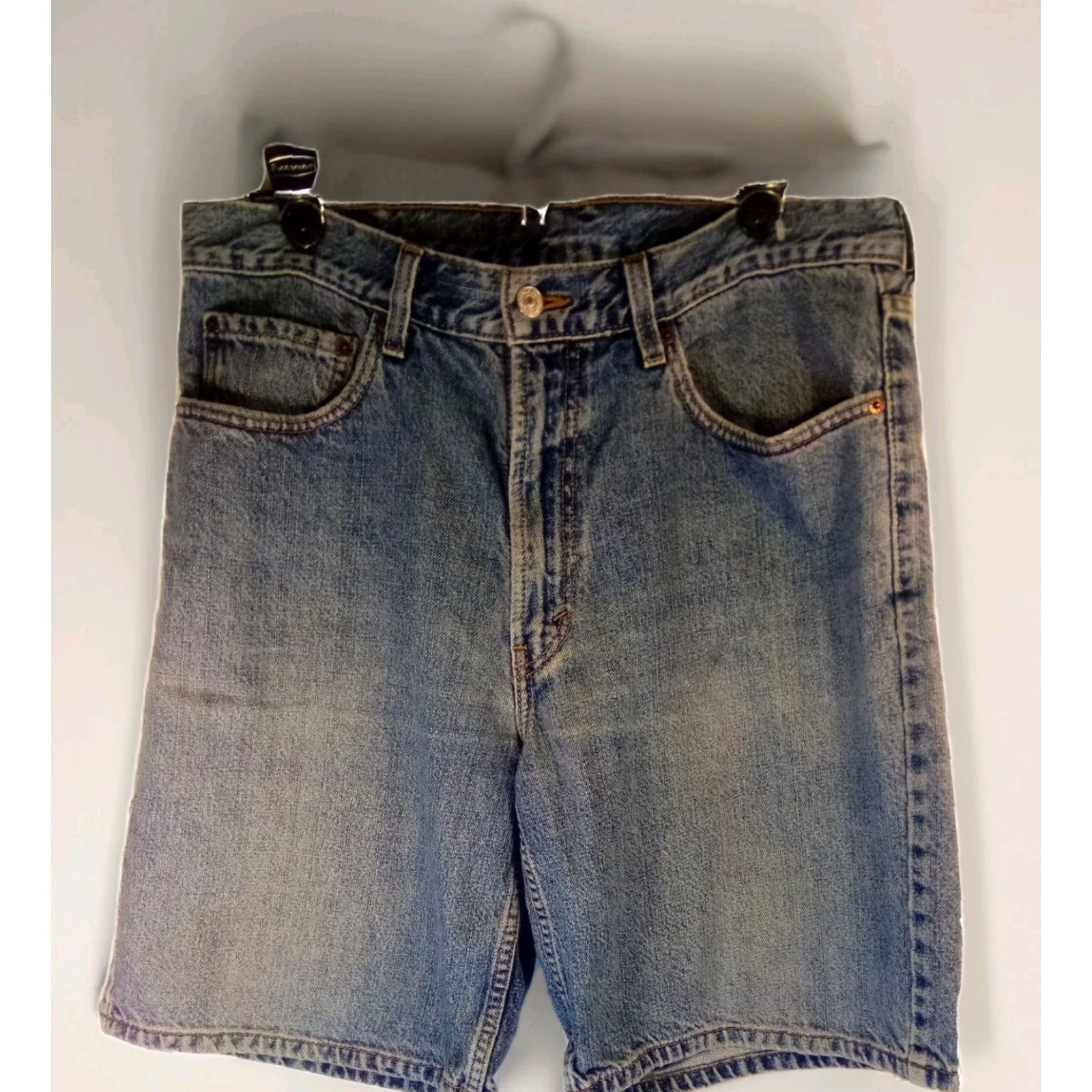 Levi's LEVI'S SHORTS 34 Denim 100% Cotton Flat Front 5-Pocket Blue Regular Fit Men Casual Workwear Travel Vintage? No — (Original) Size US 34 / EU 50 - 2 Thumbnail