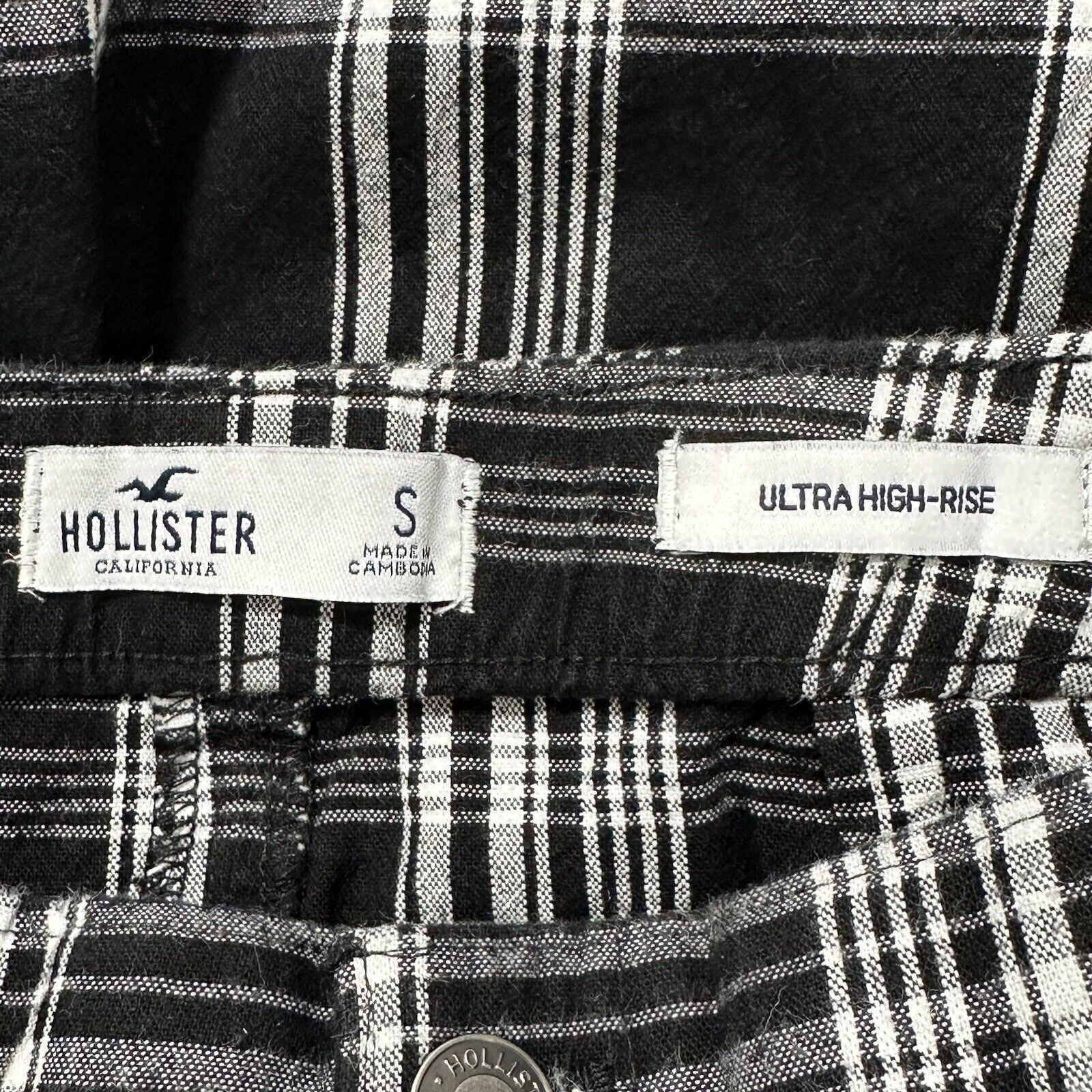 Hollister Hollister Small High Rise Black White Plaid Mini Skirt Size 28" / US 6 / IT 42 - 5 Thumbnail