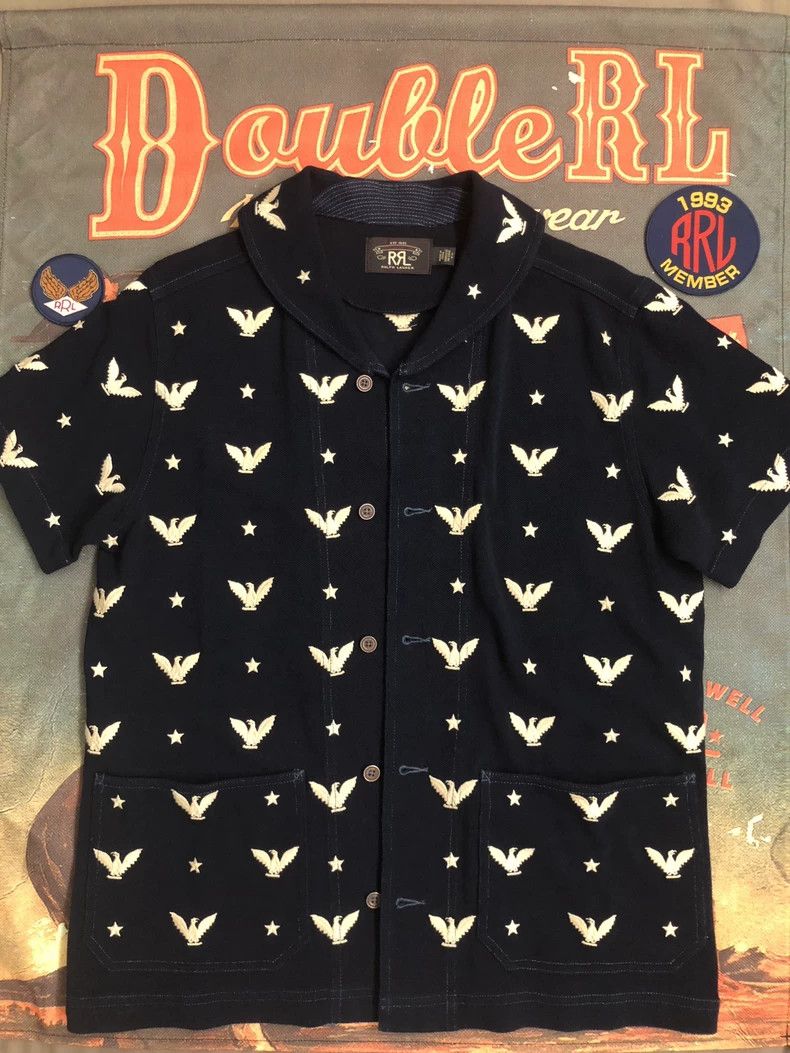 RRL Ralph Lauren RRL Ralph Lauren Blue dyed embroidered workwear shirt Size US S / EU 44-46 / 1 - 1 Thumbnail