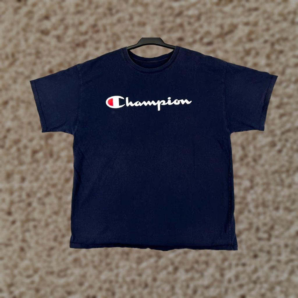 Champion Champion Shirt Men XL Blue Logo Short Sleeve Cotton Jersey Sports Retro All Seasons Men’s T-Shirt Size US XL / EU 56 / 4 - 1 Thumbnail
