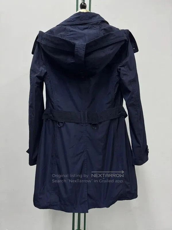 Burberry Burberry Women's Blue Polyester Striped Trench Coat. Size XS / US 0-2 / IT 36-38 - 2 Thumbnail