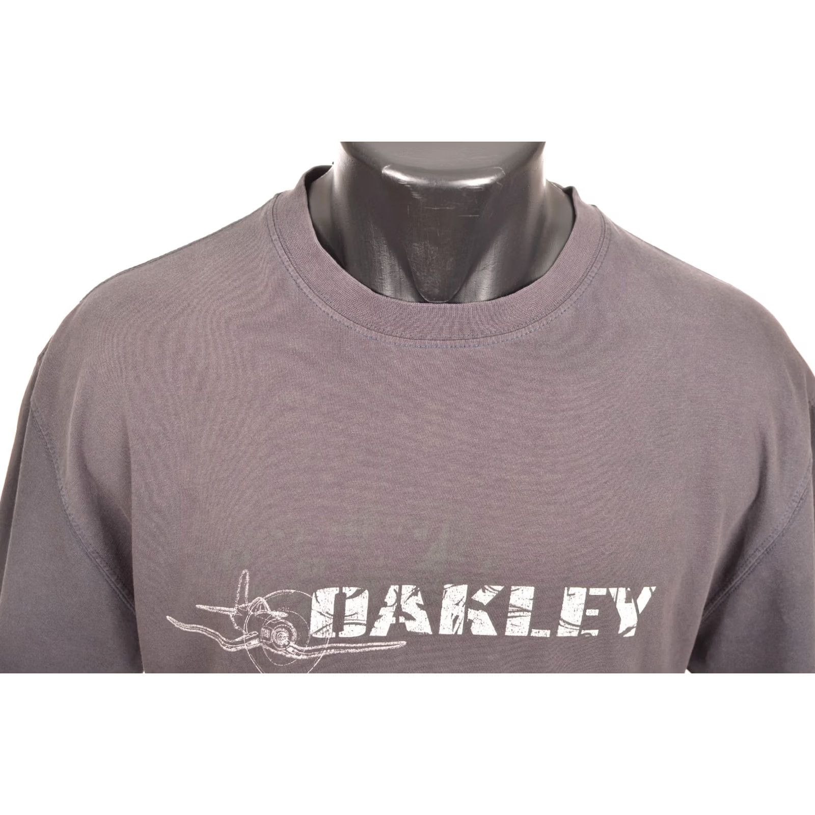 Oakley VINTAGE Oakley Plane Logo T-Shirt Mens M Gray Short Sleeve 100% Cotton Size M Size US M / EU 48-50 / 2 - 2 Thumbnail