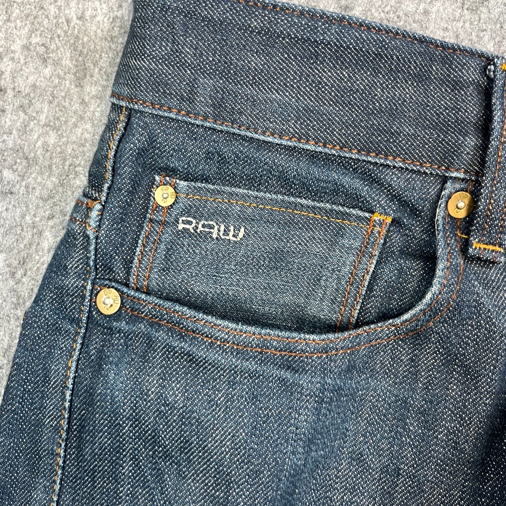 G-Star G Star Jeans Regular Tapered 32 30 Dark Wash Blue Chambray 100% Cotton Men Regular Jeans Size US 32 / EU 48 - 7 Thumbnail