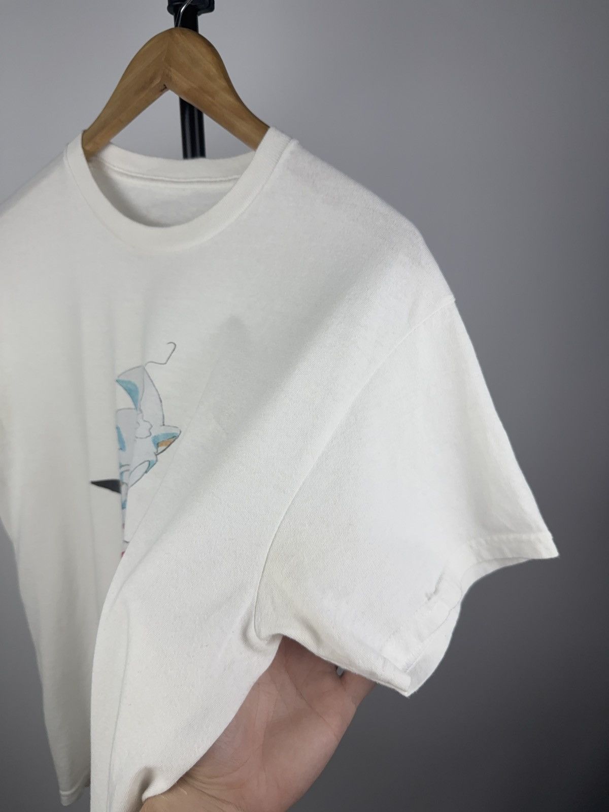 Vintage Sad Sonic Graphic Tee Minimal Line Art Vintage Style Size US M / EU 48-50 / 2 - 5 Thumbnail